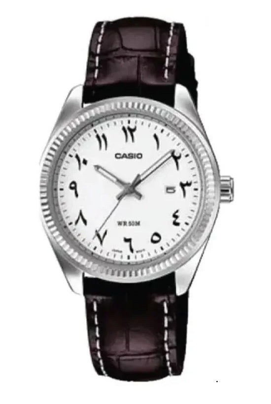 Women's Watch CASIO COLLECTION Mod. LADY DATE - LEATHER, WHITE