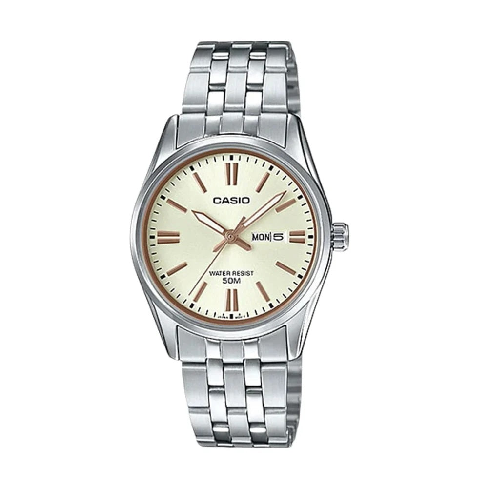 Women's Watch CASIO COLLECTION Mod. LADY DAY & DATE - CHAMPAGNE