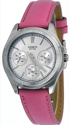 Women's Watch CASIO COLLECTION Mod. LADY MULTIFUNCTION LEATHER - SILVER