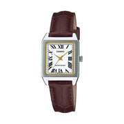 Women's Watch CASIO COLLECTION Mod. TANK, LEATHER - WHITE