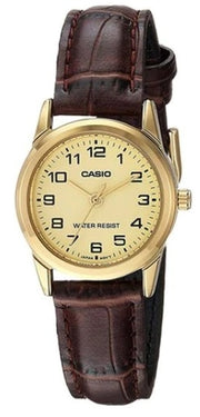 Women's Watch CASIO COLLECTION Mod. LADY 3H GOLD, LEATHER - GOLD