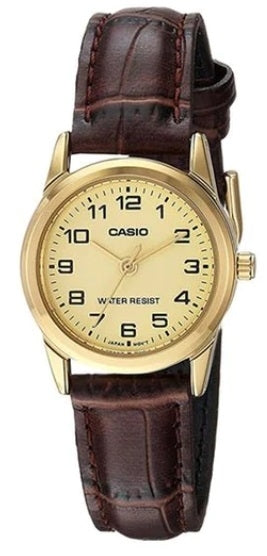 Women's Watch CASIO COLLECTION Mod. LADY 3H GOLD, LEATHER - GOLD