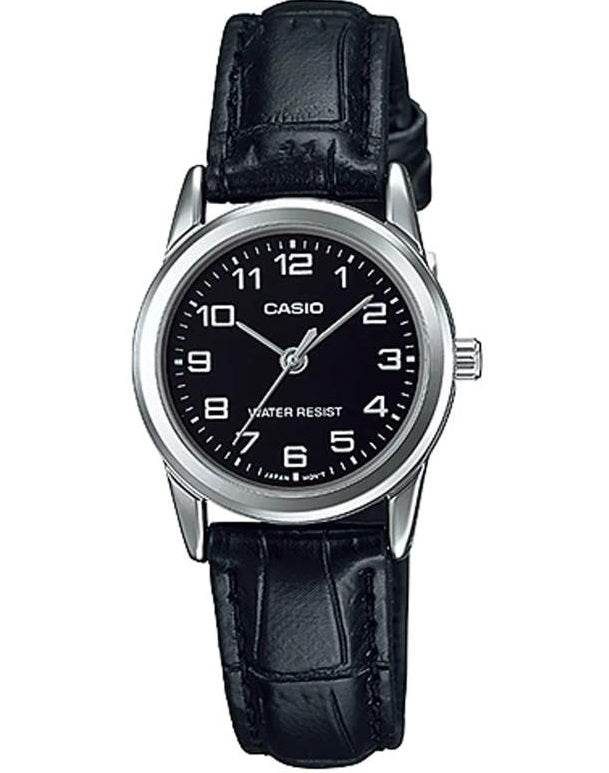 Women's Watch CASIO COLLECTION Mod. LADY 3H, LEATHER - BLACK