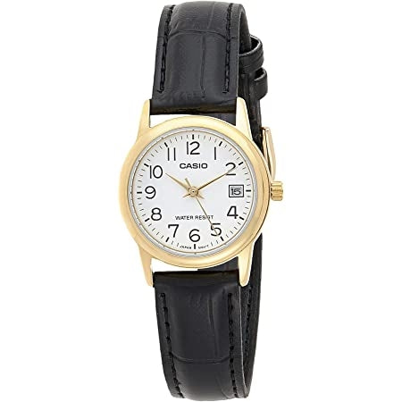 Women's Watch CASIO COLLECTION Mod. LADY DATE GOLD, LEATHER - WHITE