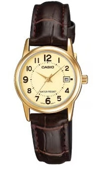 Women's Watch CASIO COLLECTION Mod. LADY DATE LEATHER - GOLD