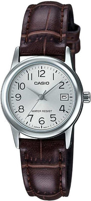 Women's Watch CASIO COLLECTION Mod. LADY DATE SILVER, LEATHER - ARGENTEE