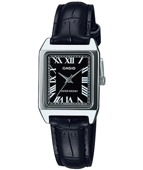 Women's Watch CASIO COLLECTION Mod. LADY TANK, ALLOY, LEATHER - BLACK