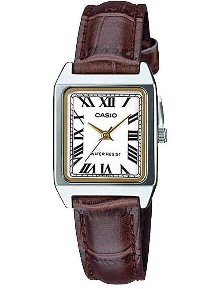 Women's Watch CASIO COLLECTION Mod. LADY TANK, ALLOY, LEATHER - WHITE
