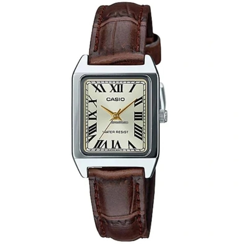 Women's Watch CASIO COLLECTION Mod. LADY TANK, ALLOY, LEATHER - CHAMPAGNE
