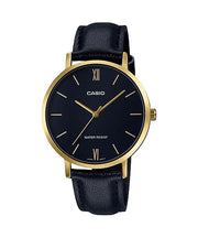 Women's Watch CASIO COLLECTION Mod. MINIMAL GOLD, LEATHER - BLACK