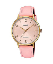 Women's Watch CASIO COLLECTION Mod. MINIMAL GOLD, LEATHER - PINK