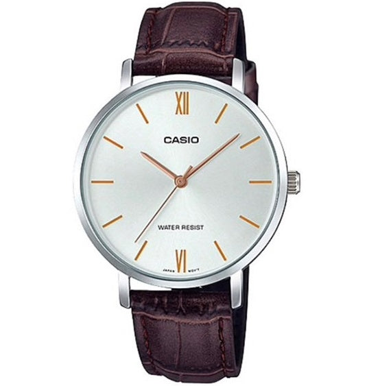 Women's Watch CASIO COLLECTION Mod. MINIMAL, LEATHER - SILVER