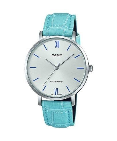 Women's Watch CASIO COLLECTION Mod. MINIMAL, LEATHER - ARGENTEE