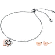 Women's Fashion Bracelet MICHAEL KORS PREMIUM SILVER COLLECTION Mod. MKC1257AN931 Special Pack + Earring
