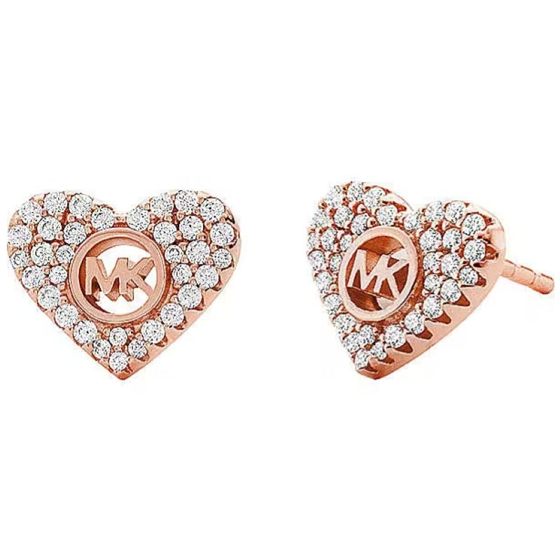 Women's Fashion Earrings MICHAEL KORS PREMIUM SILVER COLLECTION Mod. HEART STUD