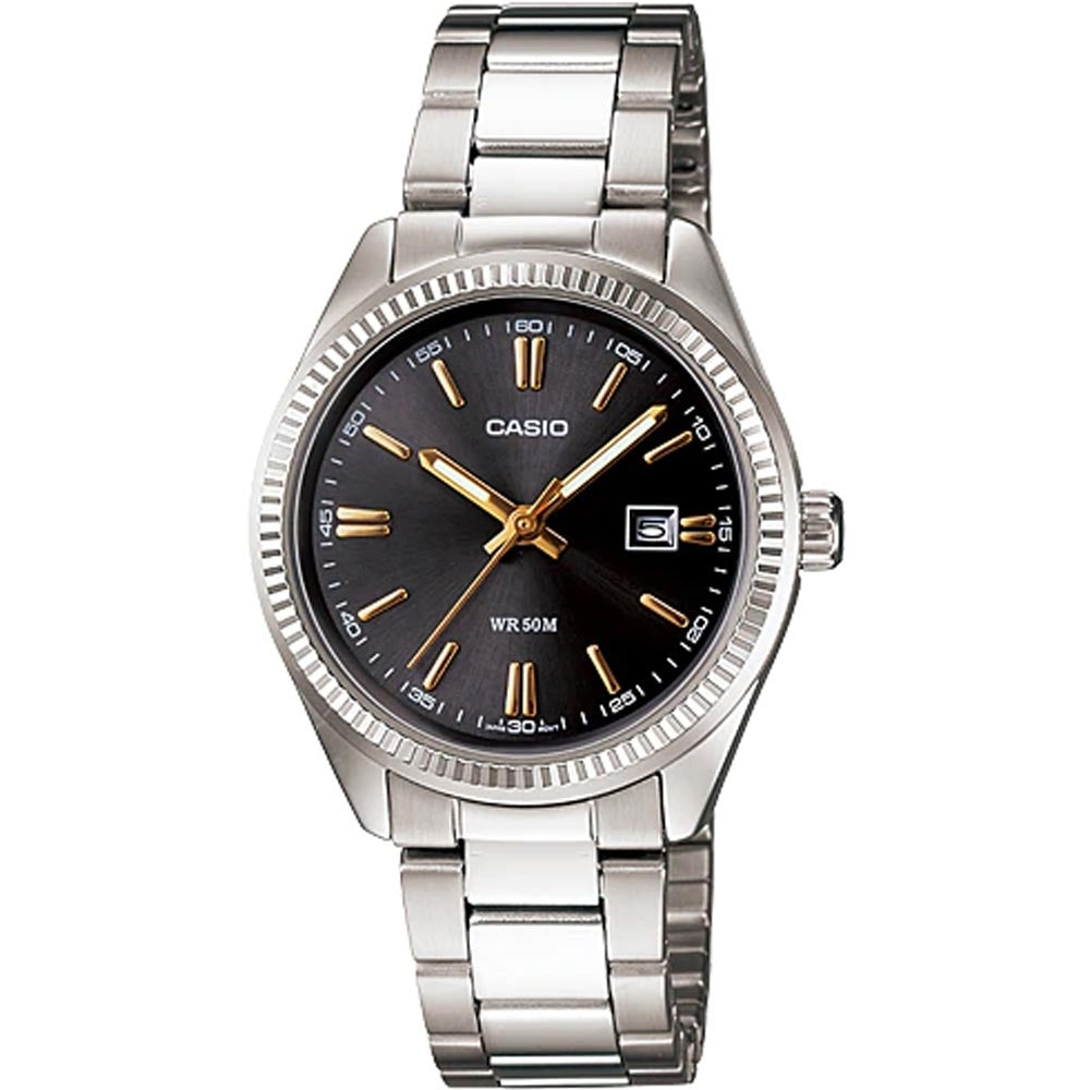 Men's Watch CASIO COLLECTION Mod. DATE - BLACK, GOLD INDEXES