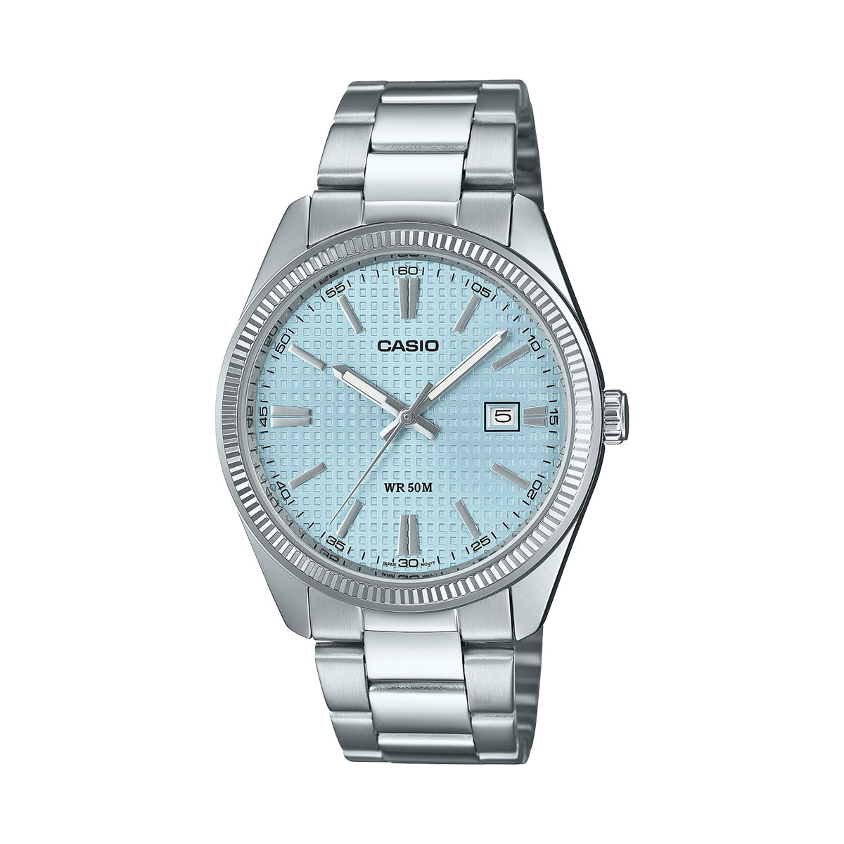 Men's Watch CASIO COLLECTION Mod. DATE - GOLF BALL DIAL - LIGHT BLUE