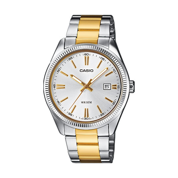 Men's Watch CASIO COLLECTION Mod. DATE, STEEL&GOLD - CHAMPAGNE