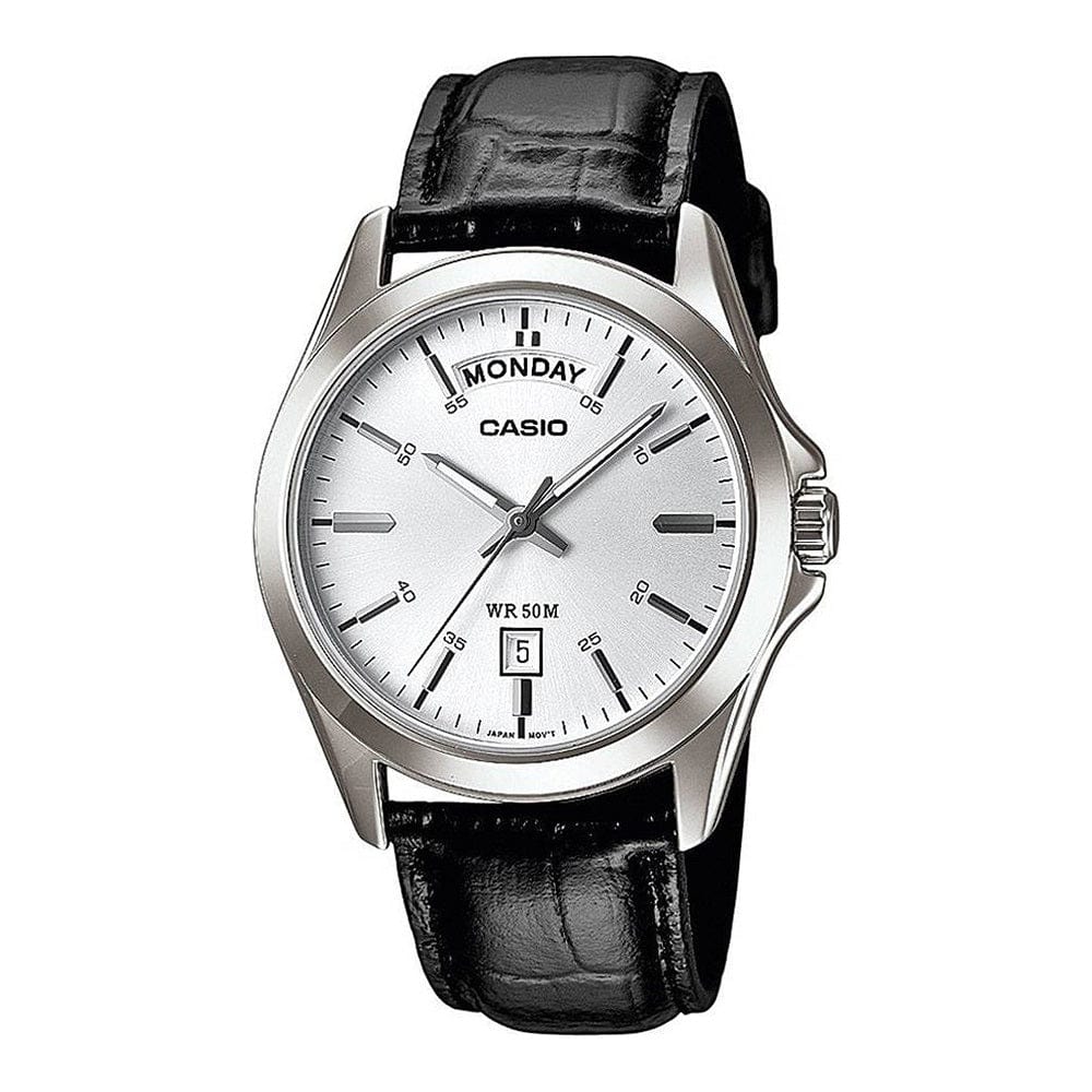 Men's Watch CASIO COLLECTION Mod. DAY DATE - LEATHER, WHITE