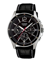Men's Watch CASIO COLLECTION Mod. MULTIFUNCTION CALENDAR, LEATHER - BLACK
