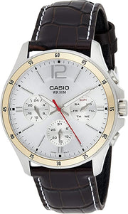 Men's Watch CASIO COLLECTION Mod. MULTIFUNCTION CALENDAR, LEATHER - SILVER