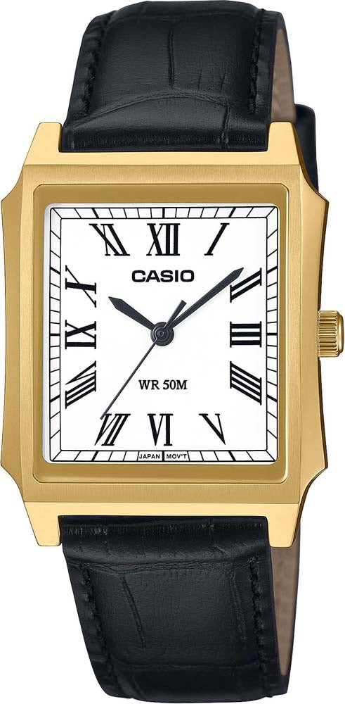 Men's Watch CASIO COLLECTION Mod. TANK - GOLD, LEATHER