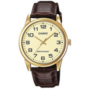 Men's Watch CASIO COLLECTION Mod. ONLY TIME GOLD, LEATHER - CHAMPAGNE