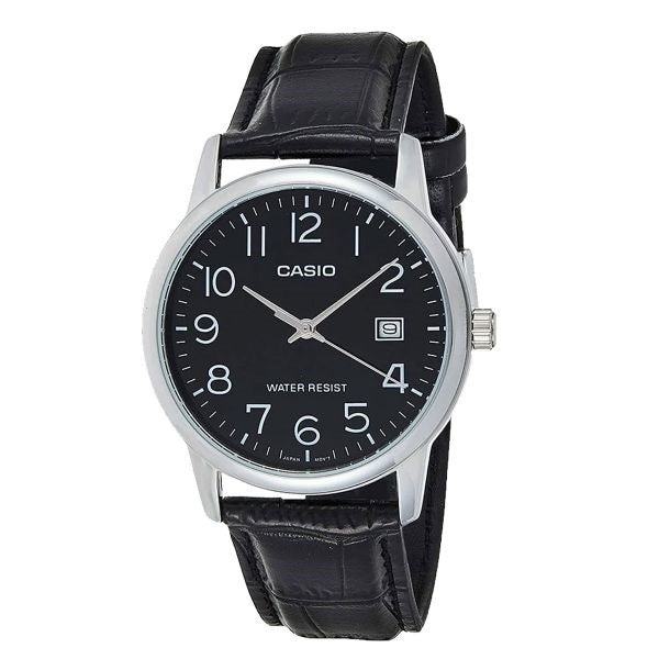 Men's Watch CASIO COLLECTION Mod. DATE, LEATHER - BLACK