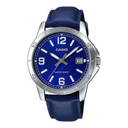 Men's Watch CASIO COLLECTION Mod. CASUAL DATE, LEATHER - BLUE