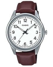 Men's Watch CASIO COLLECTION Mod. CASUAL, LEATHER - WHITE