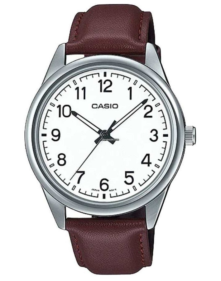 Men's Watch CASIO COLLECTION Mod. CASUAL, LEATHER - WHITE