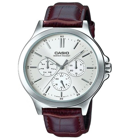 Men's Watch CASIO COLLECTION Mod. MULTIFUNCTION SILVER, Leather