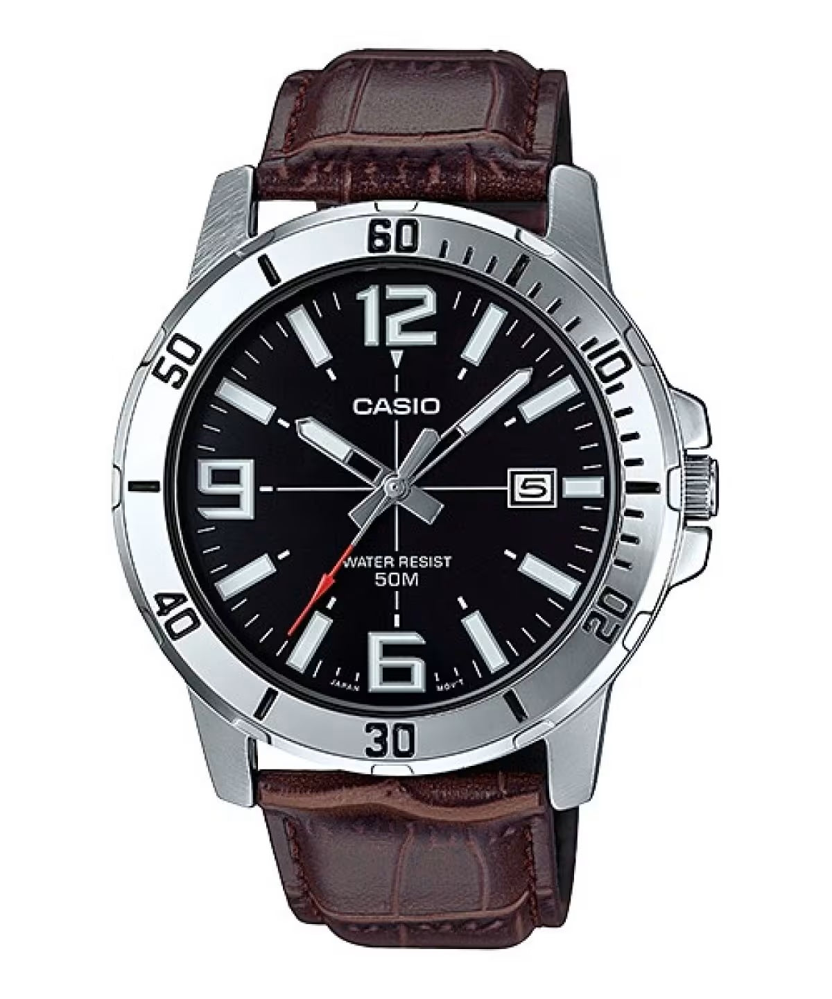 Men's Watch CASIO SPORT COLLECTION Mod. DIVER 50M LEATHER - BROWN