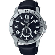 Men's Watch CASIO COLLECTION Mod. DIVER DATE LEATHER - BLACK