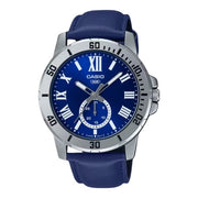 Men's Watch CASIO COLLECTION Mod. DIVER DATE LEATHER - BLUE