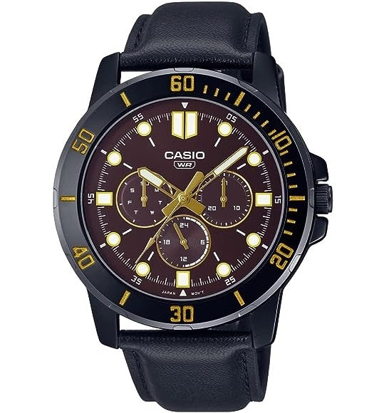 Men's Watch CASIO COLLECTION Mod. DIVER MULTIFUCTION BLACK - BROWN