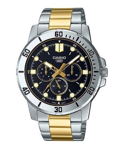 Men's Watch CASIO COLLECTION Mod. DIVER MULTIFUCTION STEEL&GOLD - BLACK