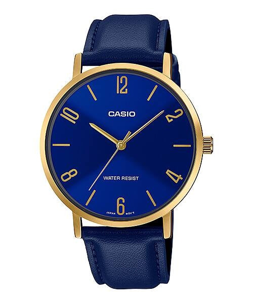 Men's Watch CASIO COLLECTION Mod. MINIMAL, LEATHER - BLUE