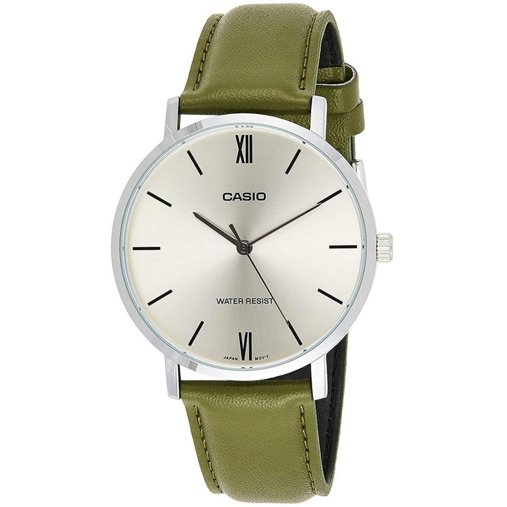 Men's Watch CASIO COLLECTION Mod. MINIMAL, LEATHER - ARGENTEE