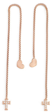 Women's Fashion Jewellery AMEN Mod. CUORE CROCE CRISTALLI ROSE GOLD