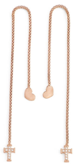 Women's Fashion Jewellery AMEN Mod. CUORE CROCE CRISTALLI ROSE GOLD