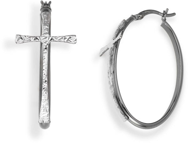 Women's Fashion Jewellery AMEN Mod. CERCHIO E CROCE BLACK