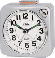 Clock ELITE Sveglia silent con luce e snooze - ARGENTO - Silent alarm clock with light and snooze - SILVER