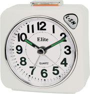 Clock ELITE Sveglia silent con luce e snooze - BIANCO - Silent alarm clock with light and snooze - WHITE