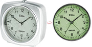 Clock ELITE Sveglia silent con luce e snooze. quadrante fosforescente - ARGENTO - Silent alarm clock with light and snooze. phosphorescent dial - SILVER