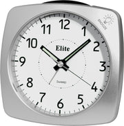 Clock ELITE Sveglia silent con luce e snooze - ARGENTO - Silent alarm clock with light and snooze - SILVER
