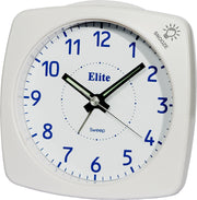 Clock ELITE Sveglia silent con luce e snooze - BIANCO - Silent alarm clock with light and snooze - WHITE