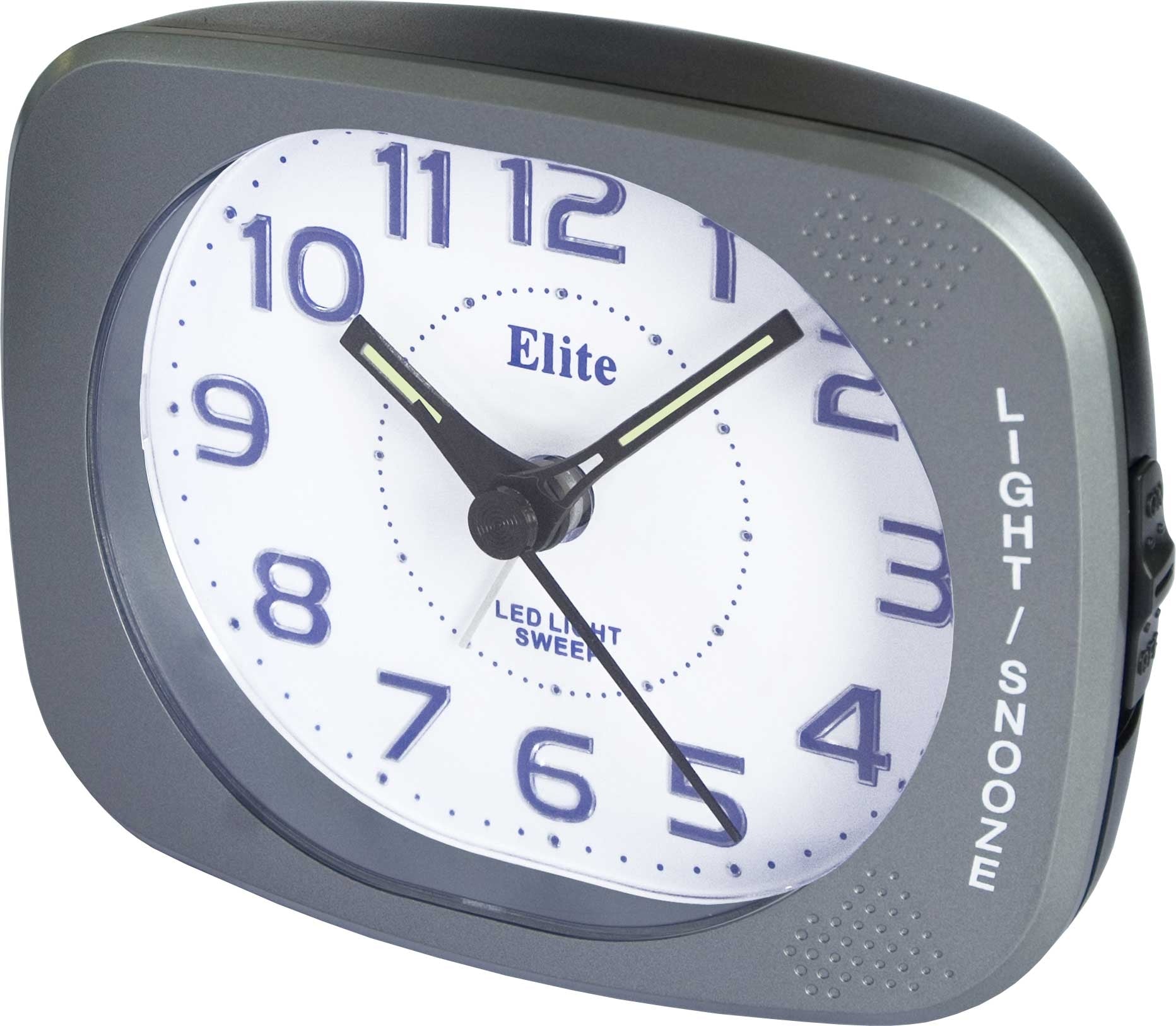 Clock ELITE Sveglia silent con luce LED e snooze - ANTRACITE - Silent alarm clock with LED light and snooze - GREY