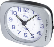 Clock ELITE Sveglia silent con luce LED e snooze - ARGENTO - Silent alarm clock with LED light and snooze - SILVER