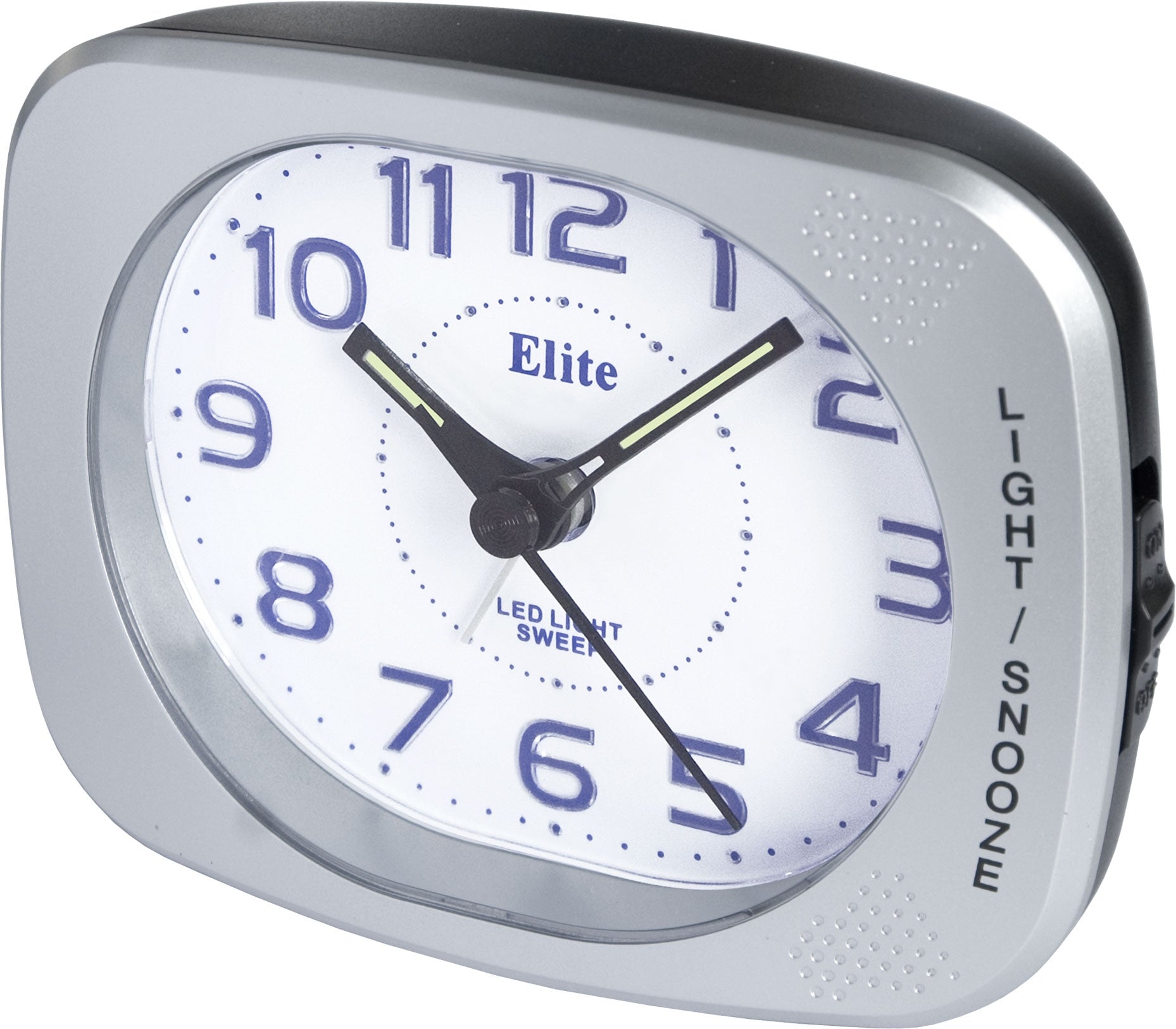 Clock ELITE Sveglia silent con luce LED e snooze - ARGENTO - Silent alarm clock with LED light and snooze - SILVER